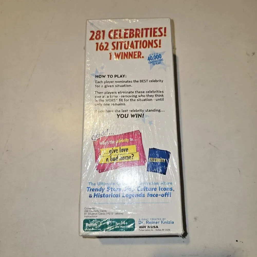 Celebrity Throw Down Board Game From Buffalo New Sealed